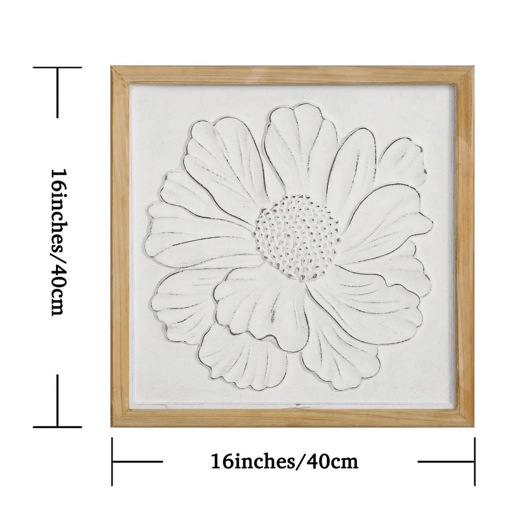 French Retro Floral Relief Living Room, Modern Foyer Bedroom with Framed Decorative Painting