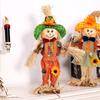 Seasonal Scarecrow Figurine with Witch Hat Design For Mantel Porch Or Garden Decorating Halloween Decoration