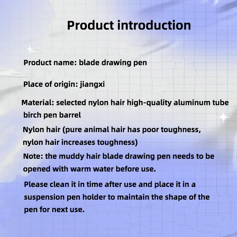 Ensemble de 4 pinceaux à tirer à poils en nylon pour gouache, pinceaux aquarelle en forme de couteau, pinceaux pour peinture à l'eau, pinceaux de dessin artistique peints à la main