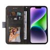 For iPhone 15 Plus Business Style Phone Case Stand Wallet Dual-Color Splicing PU Leather Cover