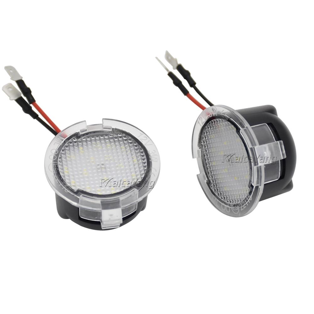 2Pcs Canbus No Error LED Side Mirror Puddle Lights For Ford F150 Mondeo Mk5 Mustang Edge Explorer Expedition Flex 6000K White Dome Lights 6