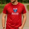 Vintage Newcastle University Lion Shield Crest Logo Cotton Graphic T Shirt Unisex Short Sleeve Alumni Holiday Gift Top