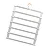 Multi Layer Foldable Clothes Hanger with Clamps Space Saving Multi Tiered Metal Folding Trouser Holder Rack with Clip