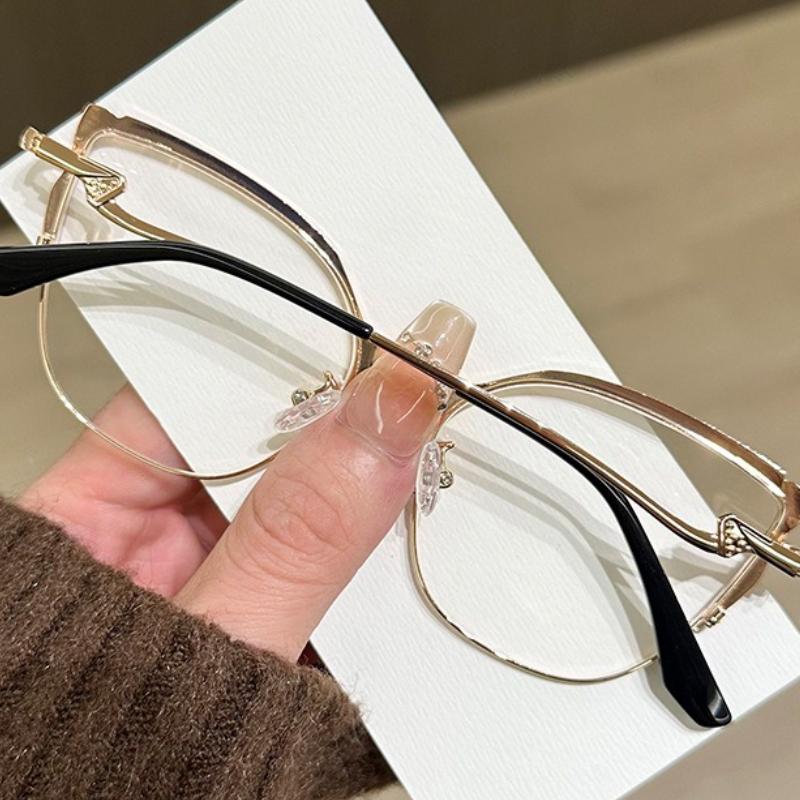 Oversized Cat Eye Anti-blue Eyeglasses Stylish Light Computer Flat Lightweight Mirror Glasses Blue Lightweight Blocking Eyewear
