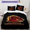 Brisbane Broncos 3pcs Bedding Set Duvet Cover Closure Includes 1 Duvet Cover & 2 Pillowcases for All Seasons Bedroom Home Dorm Decor