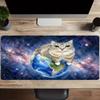 Silver Tabby Cat Big Size Mouse Pad Non-slip Rubber Base Desk Mat for Home Office Daily Use Deskpad Keyboard Pad Mouse Mat