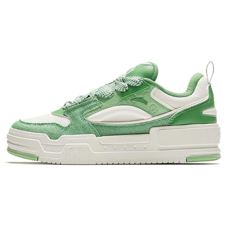 New Anta Micro Sugar Slip Resistant Low Top Skateboard Shoes Women's Green White 922348001-6