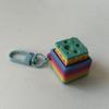 3D Printed Rainbow Cheese Keyboard Fidget Toy Stress Anxiety Relief Mechanical Keyboard Clicker Keychain Decompression Button Sensory Toy