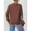 Women S V Neck Pullover Sweater With Flower Embroidery Casual Style