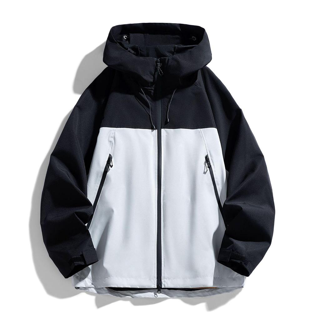 Men's Windproof Outdoor Color Block Casual Jacket - Spring/Autumn Fashionable Windbreaker