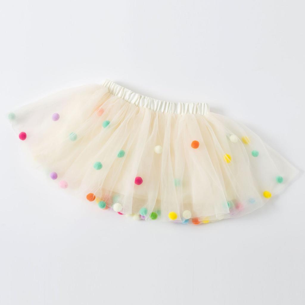 Skirt Girl Princess Party Skirt Hair Hoop Set Kids Girls Tutu Skirt Fluffy Mini Rainbow Dot Skirt