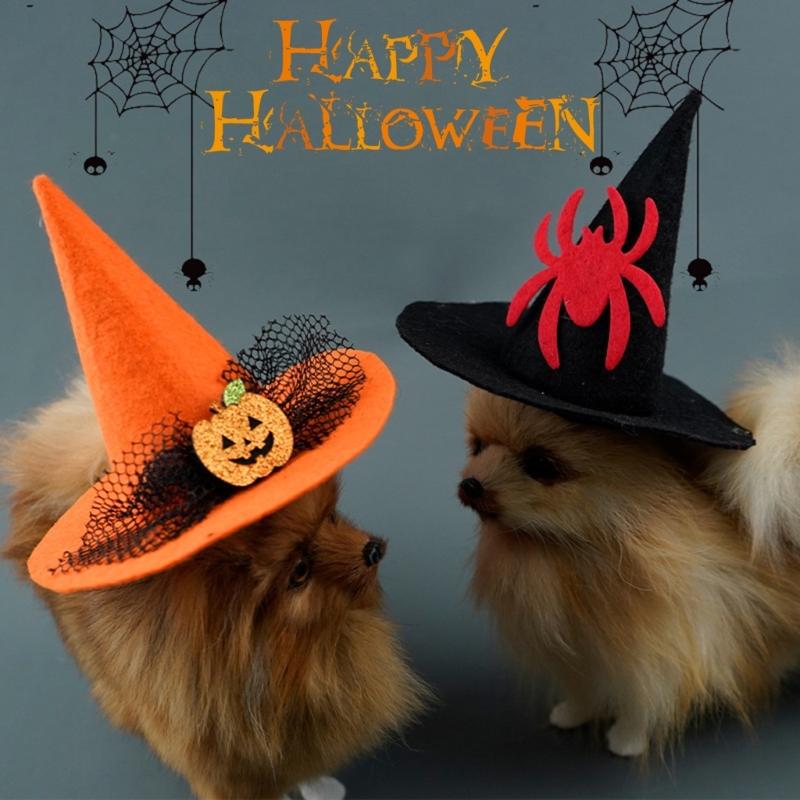 Halloween Pet Hat Cute Witch Hat Shape Hat for Dogs Cat Dress Up Supplies Lovely Carnivals Winter Hat Pet Accessory