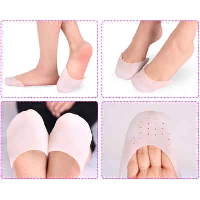 1 Pair Silicone Toe Soft Ballet Pointe Insoles Foot Care  High Heels Toe Pad Half Size Mat White