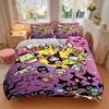 3pcs Halloween Sanrio Character Design Bedding Set 1 Soft Quilt Cover + 2 Pillowcases, Machine Washable Suitable for All Seasons, Perfect Gift W028