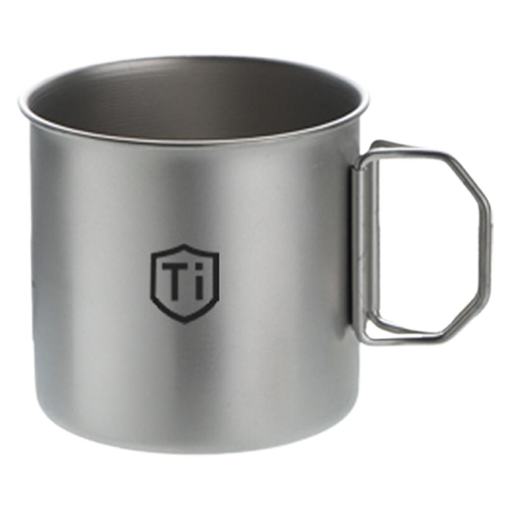 Ultralight Titanium Cup Water Cup Mug With Lid Foldable Handle Outdoor Portable Camping Picnic Beaker Coffee Cup Kitchen