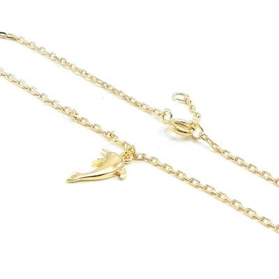 [I3691] - Gold Plated Anklet 'Dauphin' Gold - 13x9 Mm