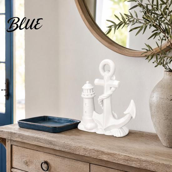 Sailing Enthusiast Decor Desk Decor Lighthouse Boat And 3D Printed Statue Nautical Medium Size Ocean Gift Theme Figurine for