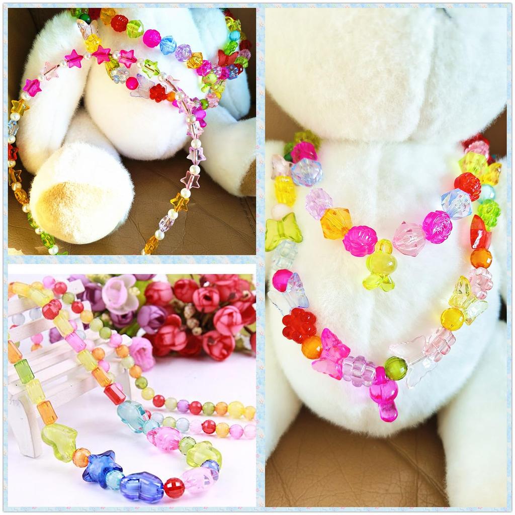 Vytung Beads DIY Accessories Bracelet Bead Toys, 24 Types, Size 2 Colors with Storage Case