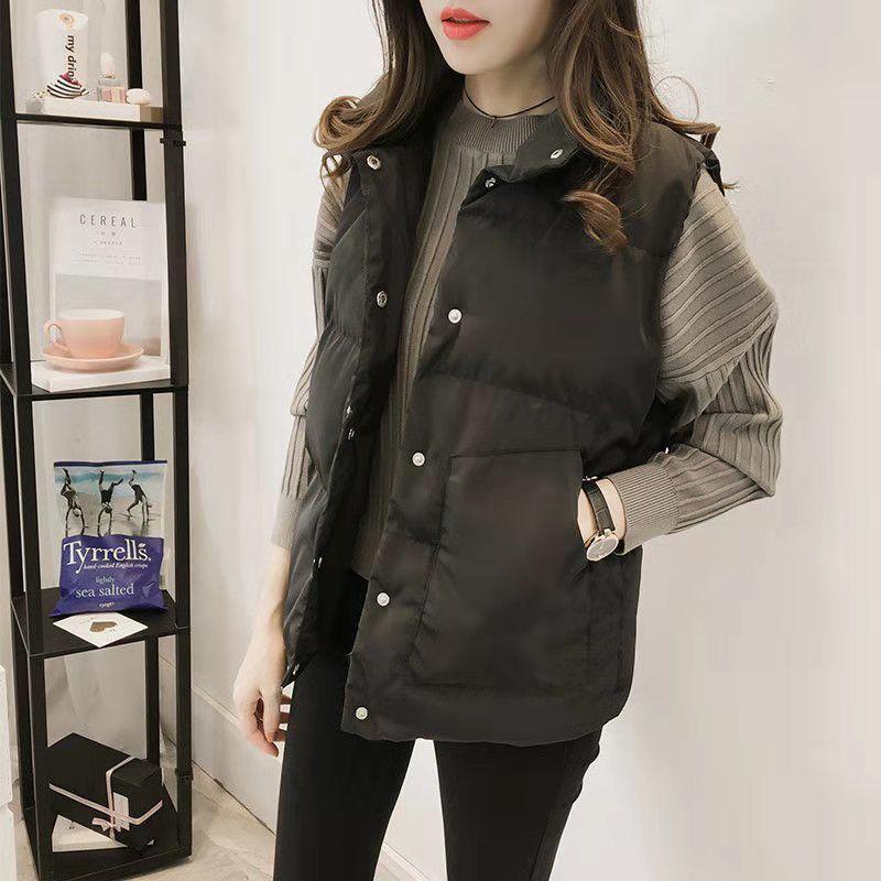 Autumn And Winter New Vest Female Slim Short Cotton-Padded Vest Sleeveless Vest Student Jacket Bread Clothes