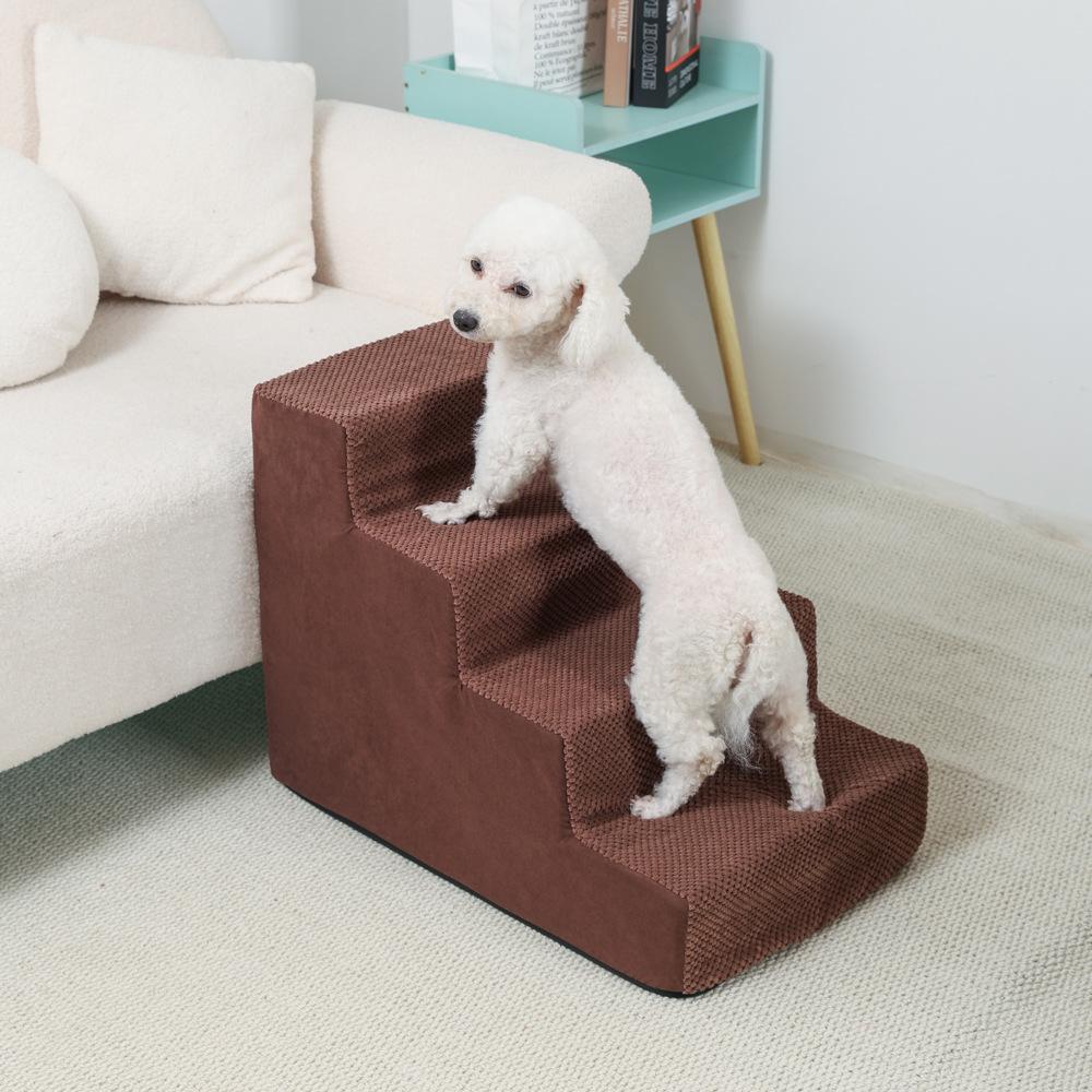 4-5 Step Stair Dog/Cat Ramp Ladder Washable Pet Stairs with Removable Cover Memory Foam Sponge Dogs Pet Ramp Stairs Pet Supplies