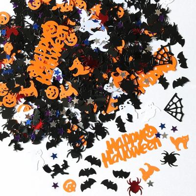 15g Halloweenské PVC Stolní Konfety Pavučina Dýně Netopýr Kostra Flitry pro Halloweenskou Párty Bar Strašidelný Dům Dekorace Potřeby