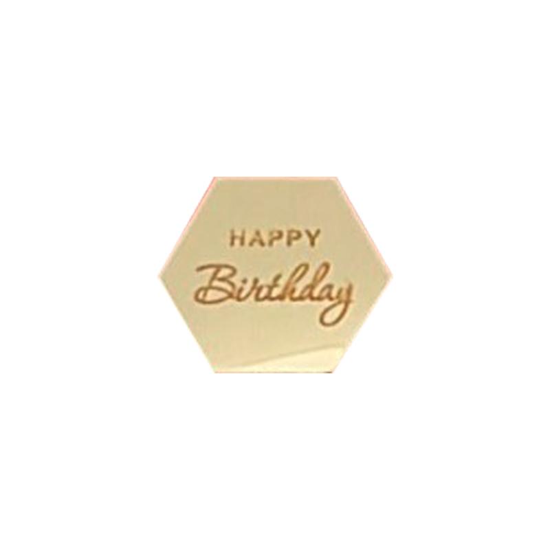 1Pcs Birthday Party Cake Decoration Acrylic Hexagon Cake Toppers Happy Birthday Gift Decor Cupcake Dessert Accessories