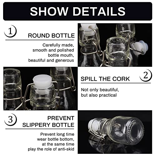 BENECREAT 12-Piece 60ml Swing Glass Bottles, Mini, with 20 Price Tags, Clear Storage Bottles, Glass Water Bottles