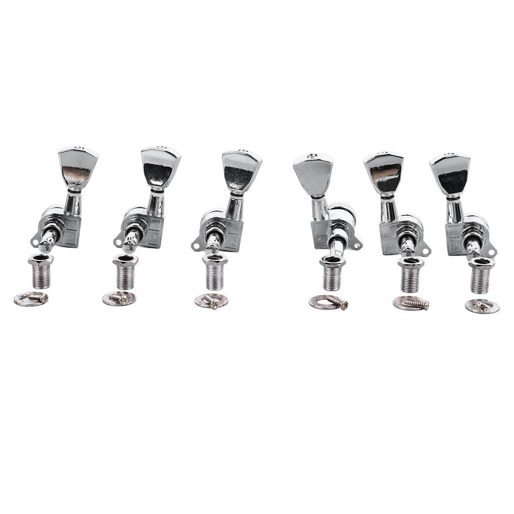 6PCS Guitar Locking Tuners Triangular Hd String Tuning Key Pegs NaMachine Hds Replacement 3 Right 3 Left