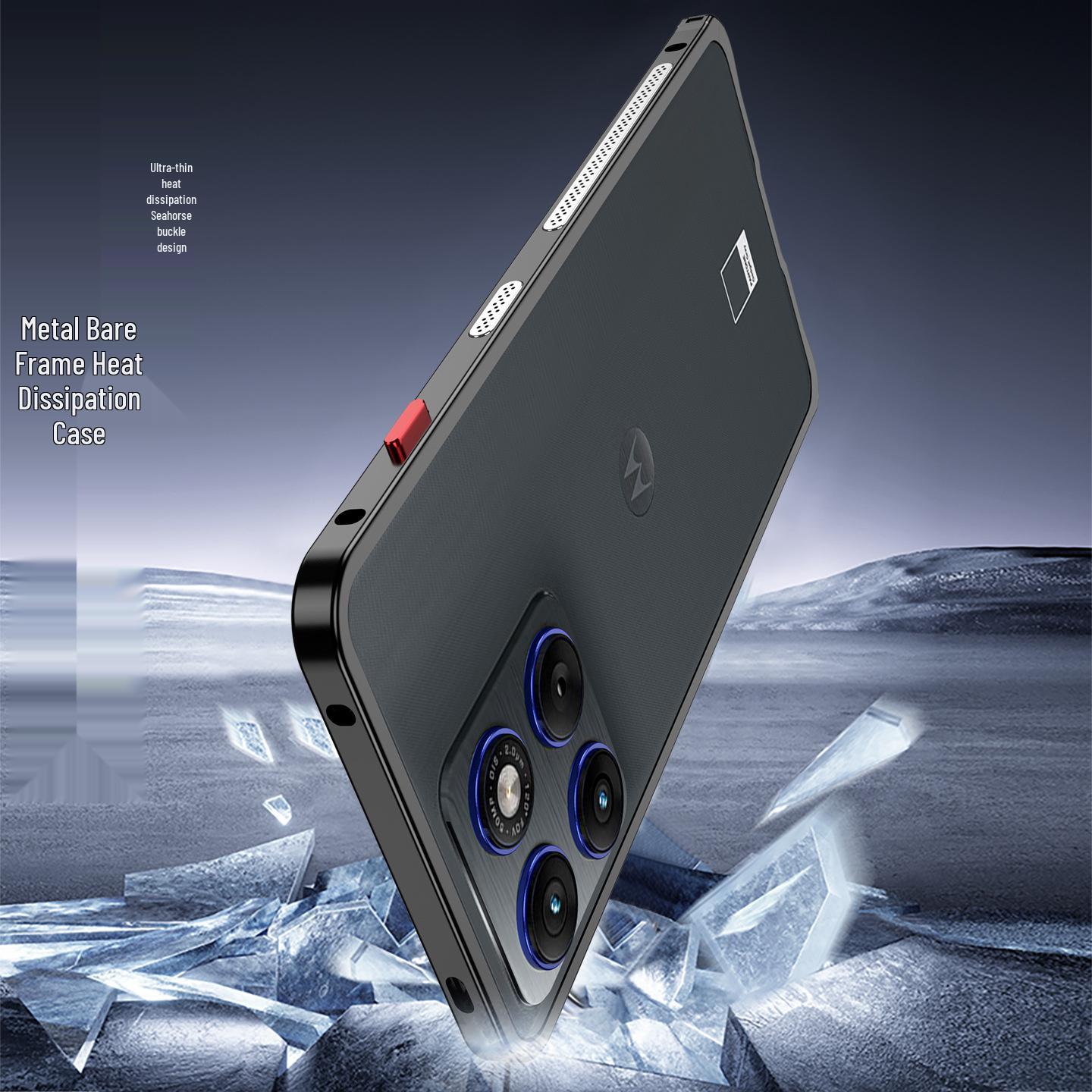 Moto Edge X70 Ultra-Thin Metal Cooling Frame with Seahorse Buckle
