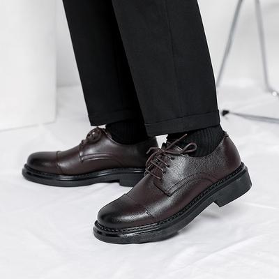 Scarpe da uomo in pelle a punta tonda Stile minimalista e versatile Matrimonio Festa Ufficio Tempo libero all'aperto Scarpe da uomo oversize da lavoro