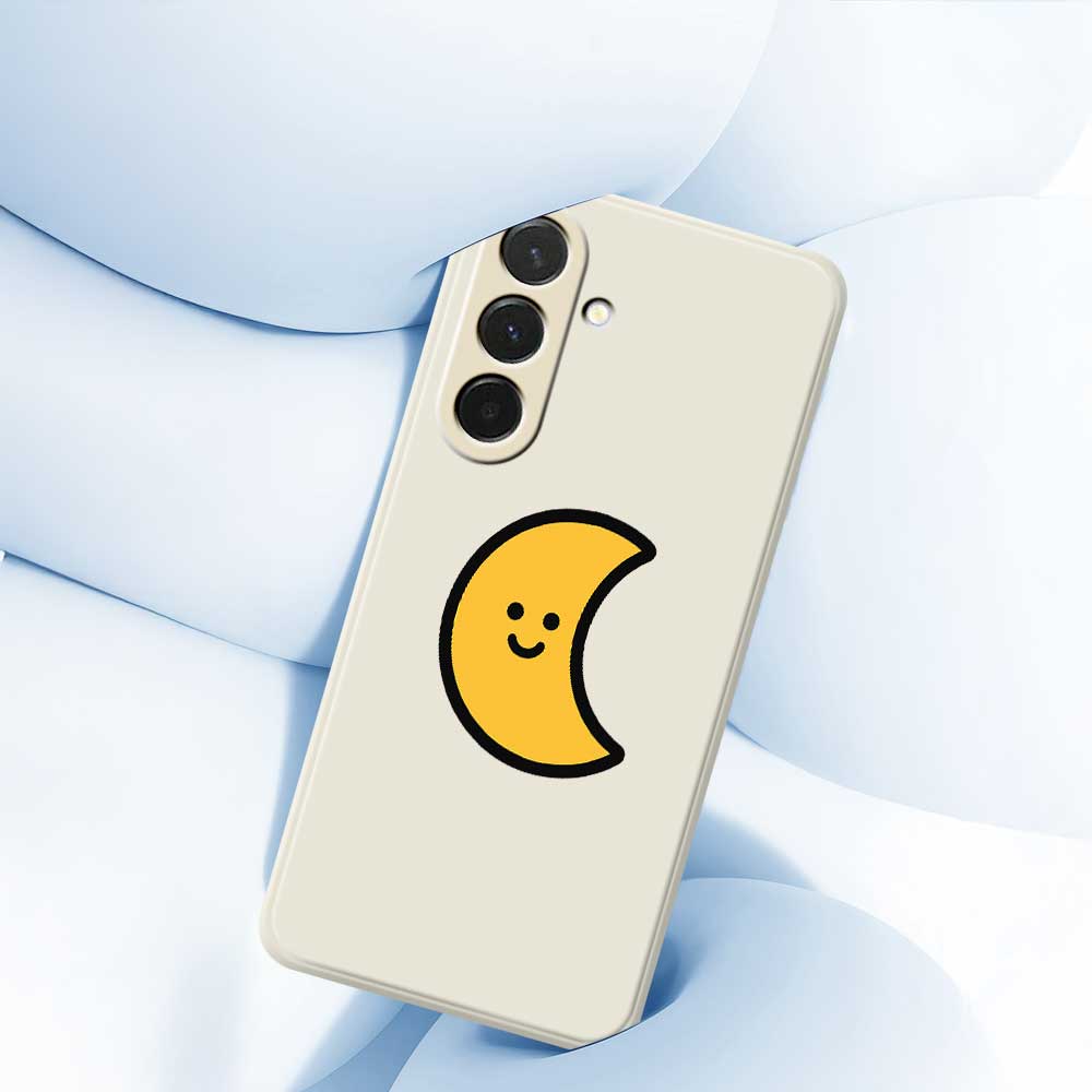For Samsung Galaxy A36 5G Case Yellow Moon Pattern Printing Straight Edge TPU Phone Back Cover