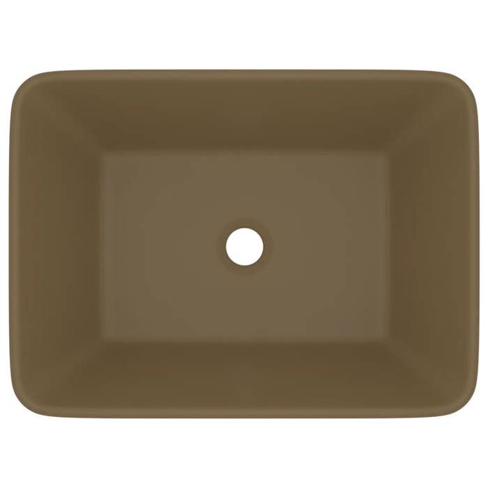 VidaXL Luxury Washbasin Countertop Basin Toilet Hand Wash Basin Bathroom Cosmetic Room Rectangular Cream Matte 147051