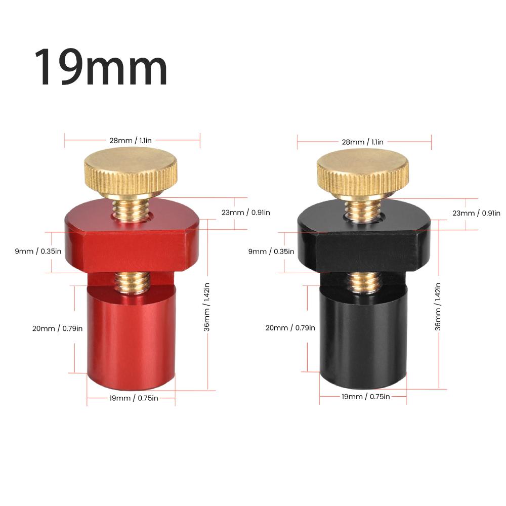 2 PCS Aluminum Alloy MFT Stops 19/20mm Workbench Accessories Non-Slip Bench Dogs  for Woodworking