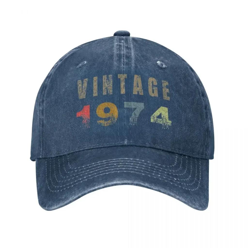 Vintage 1974 People 50th Birthday Baseball Cap Merch Casual Distressed Cotton 50 Years Old GIft Dad Hat Men Women Trucker