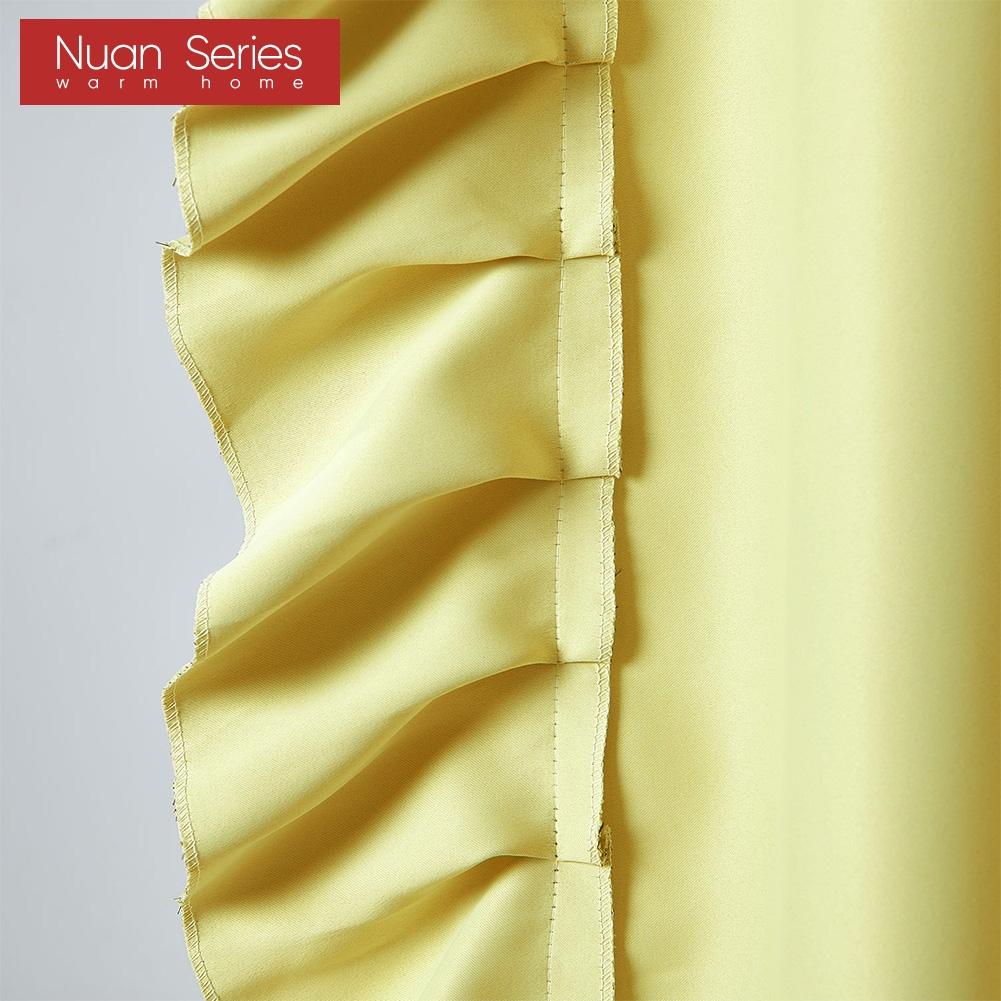 1 Stück, Nuan-Serie, 70–80 % Verdunkelung, einfarbige Verdunkelungsvorhänge mit gerüschtem Rand für die Heimdekoration im Wohnzimmer, Schlafzimmer
