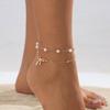 Salircon 2 Styles Boho Simple Imitation Pearls Bowknot Anklets Foot Chains Women Fashion Summer Beach Thin Chain Anklets Jewelry