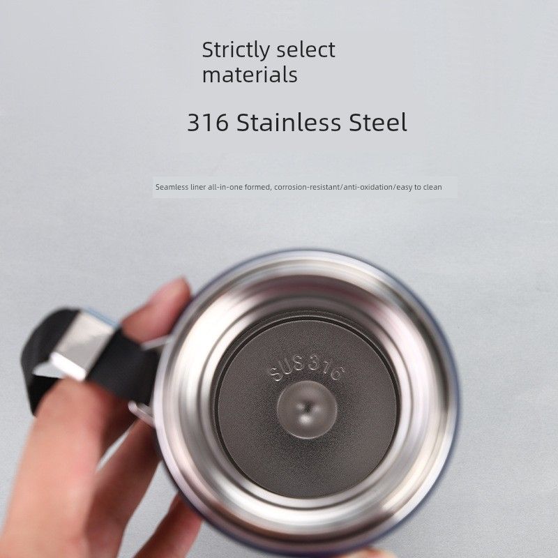 316 Stainless Steel Solar Kettle with Tea-Water Separation, Large Capacity Thermos Cup, Sports Water Bottle with Strap, Business Gift Water Cup