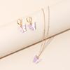 Style fashion butterfly pendant Mori earrings collarbone chain, super fairy temperament earrings necklace set wish