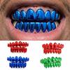 2pcs/set Eco-friendly Copper Teeth Grillz Top Bottom Set Anti Slip Teeth Jewelry  Events