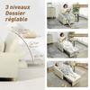 Convertible Armchair, 1-Seater, 3-in-1, Corn-Grain Velvet, Beige