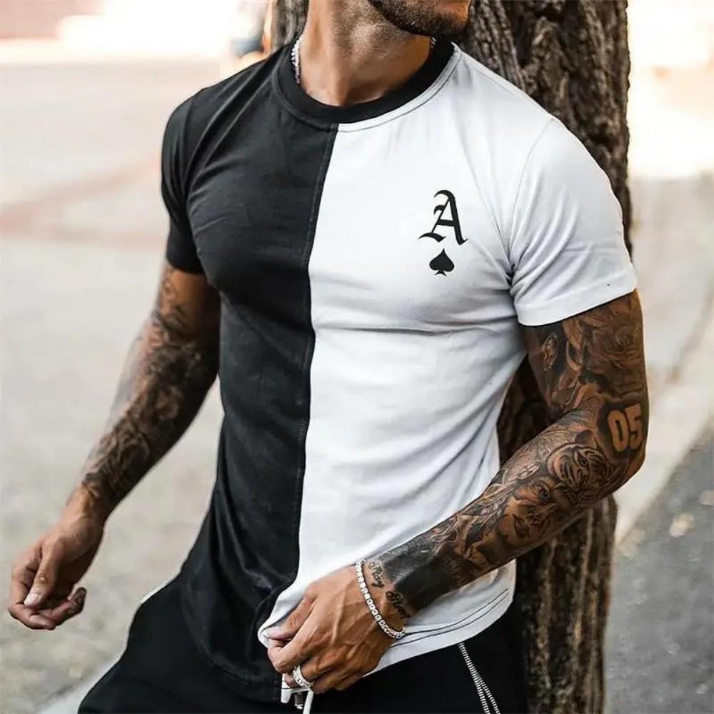 Men's Polo Shirt with Crown K Logo, Slim Fit Street Top