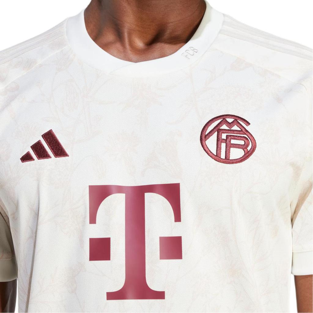 adidas FC Bayern 23/24 Harmadik Mez Virágmintás Kereknyakú Rövid Ujjú Férfi Felsők Han-Jade-Fehér HR3725
