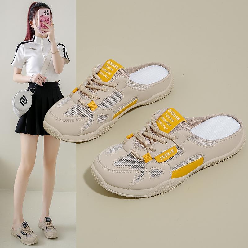 Fashion Shoes Woman 2025 Cover Toe Loafers Female Slippers Sneaker New Summer Slides Slippers Women Summer Cover Toe Sneaker Shoes Panto