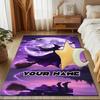 1PC Custom Name Witch Full Moon Theme Floor Mat Ideal for Living Room, Game Rooms, Office, Bedroom, Office Floor Mat , Floor Mats for Home