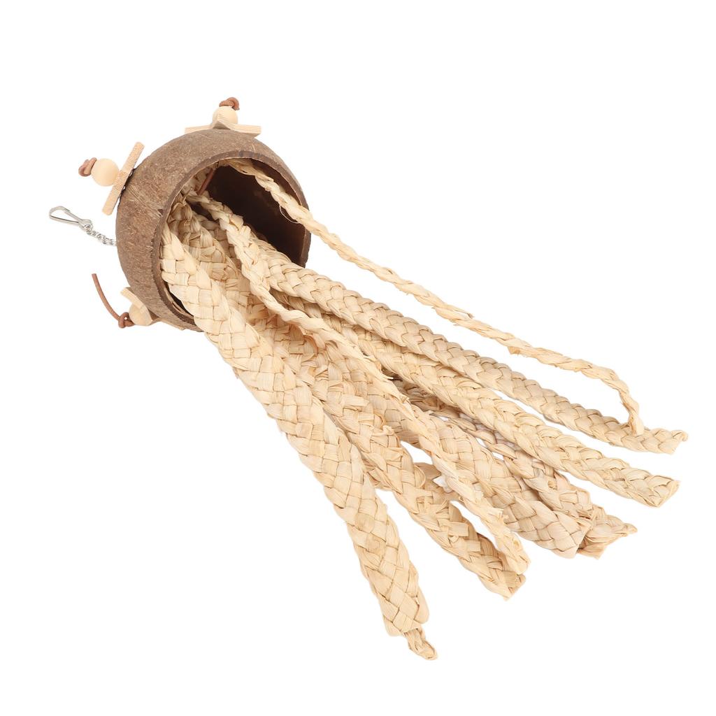 Coconut Shell Shredding Parrot Toy Safe Chewing Bird Shredding Toys for Bird Cage Hanging
