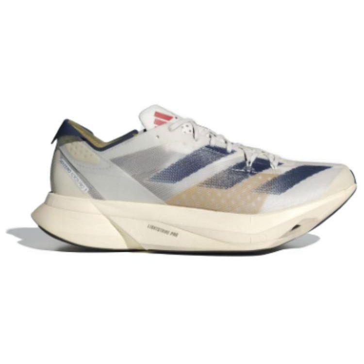 Adidas Adizero Adios Pro 3 White Dark Blue Unisex Sneakers Cloud-White Gold-Metallic IG6438