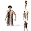 High Quality Unisex Adult Caveman Costume For Halloween With Tiger Print Design