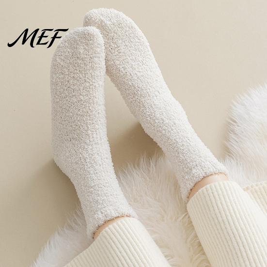 Warm Winter Sleep Socks Coral Fleece Crew for Women, Thickened Non-slip Socks, Fuzzy Cozy Indoor Slipper House Soft Plush Thermal Mittens Cold Weather