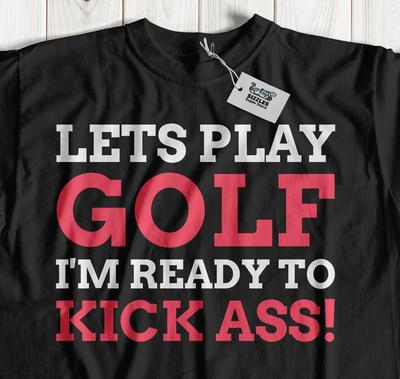 Let's Play Golf! Unisex Funny Golfer T-Shirt Golfing Kart Gifts