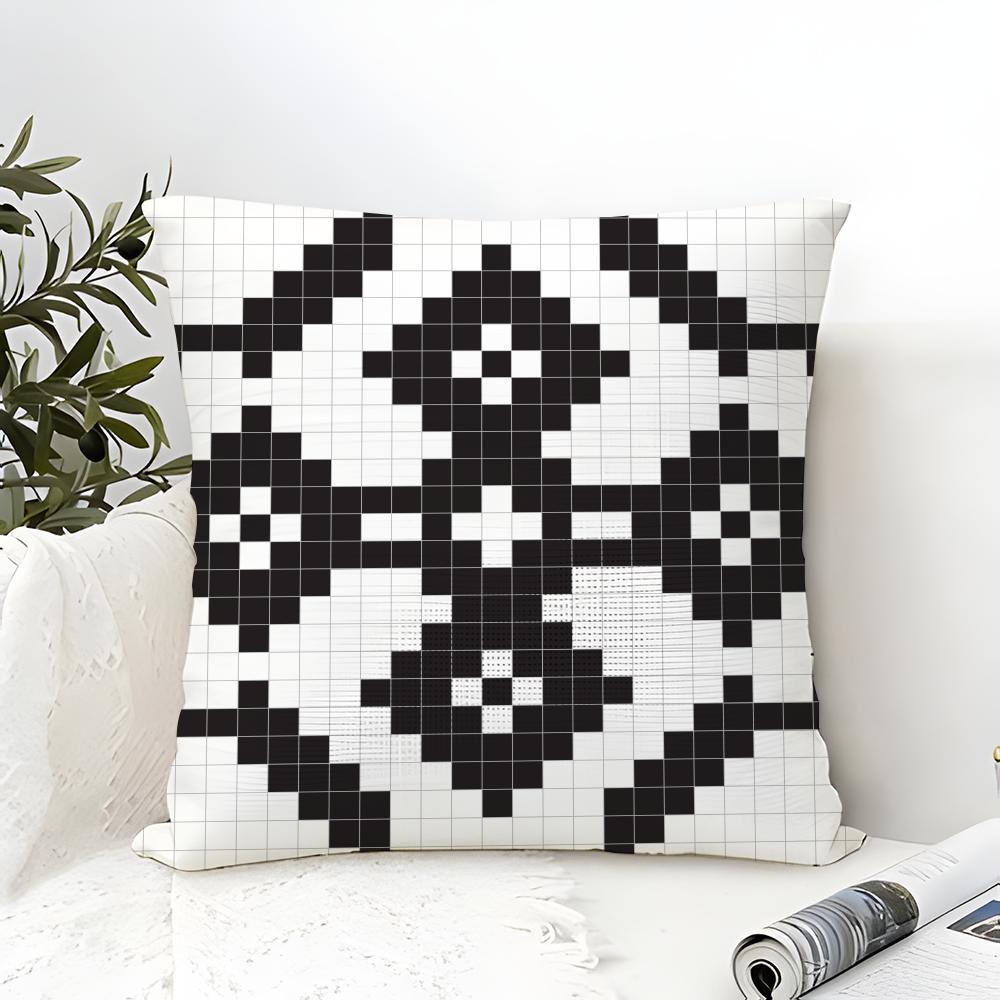 Pixel art print texture Pillow Case Cotton Linen Fabric Square Zipper Pillowcase Home Decorative Living Room